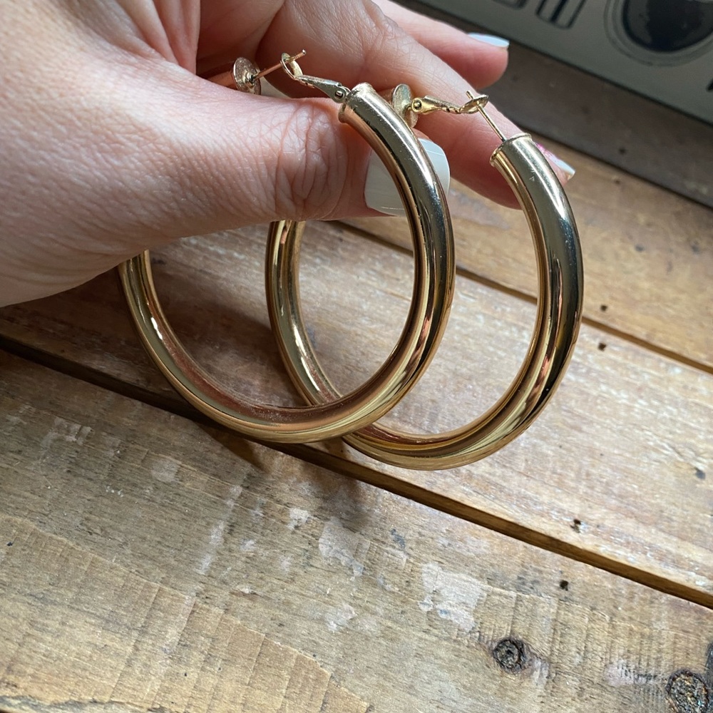 Gold Hoops. - Picture 2 of 3